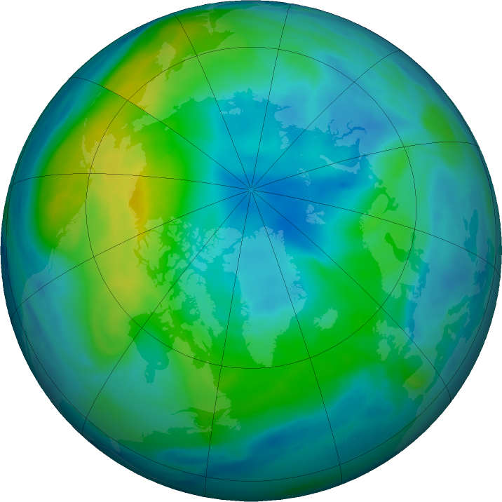 Arctic ozone map for 18 October 2017